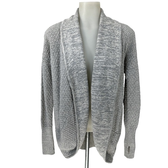 Dakini Sweaters - DAKINI Open Cardigan Sz S Thumb Grips Grips Wool Nylon Blend Gray Cable …